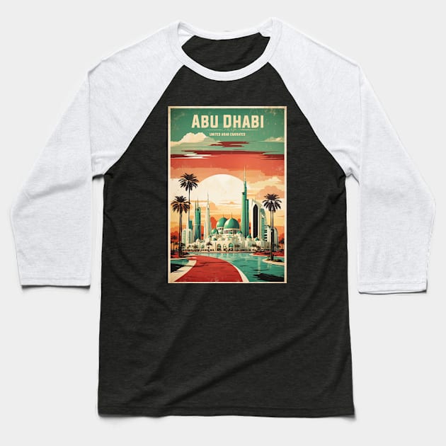 Abu Dhabi United Arab Emirates Vintage Travel Tourism Baseball T-Shirt by TravelersGems